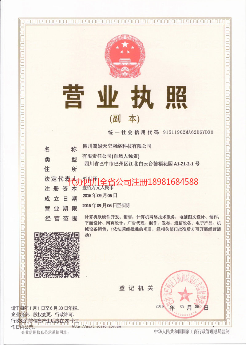 仪陇仪陇蜀娱天空网络科技有限公司