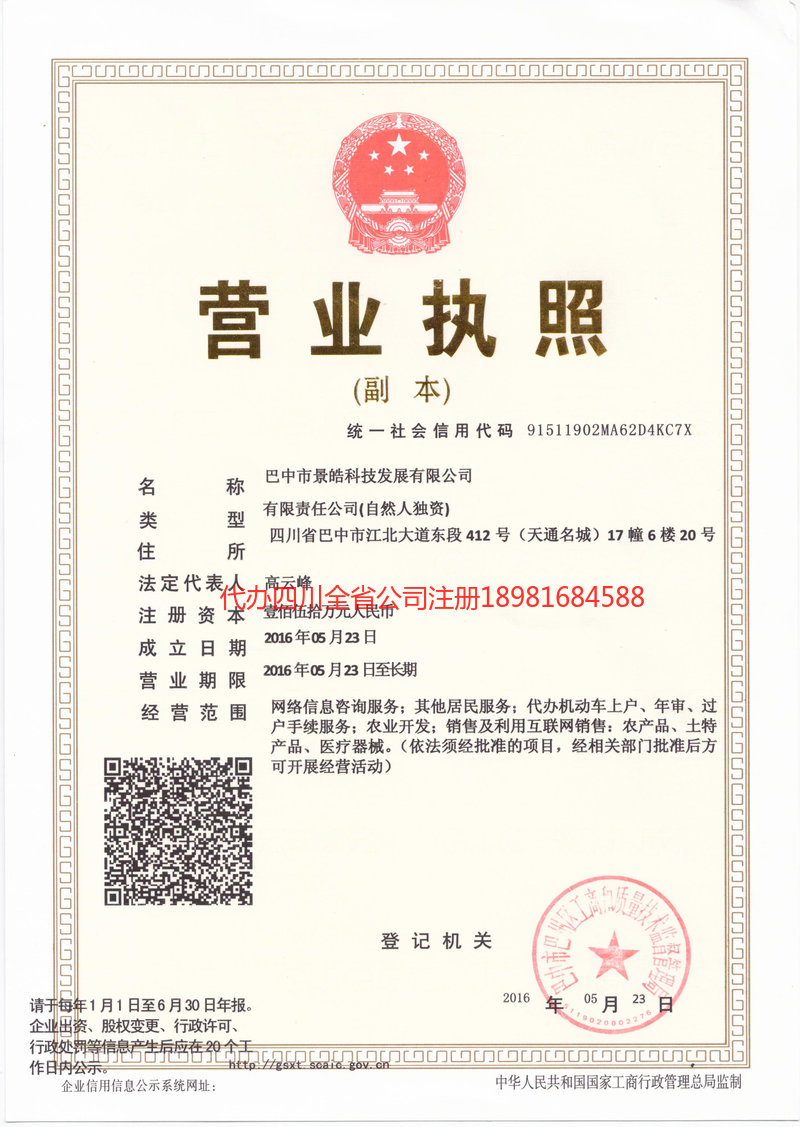 仪陇仪陇景皓科技发展有限公司